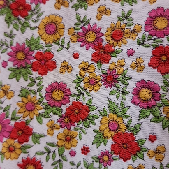 GARY JAY x VINTAGE 60's micro floral cottagecore midi dress ruffle lace sleeve - Picture 8 of 11